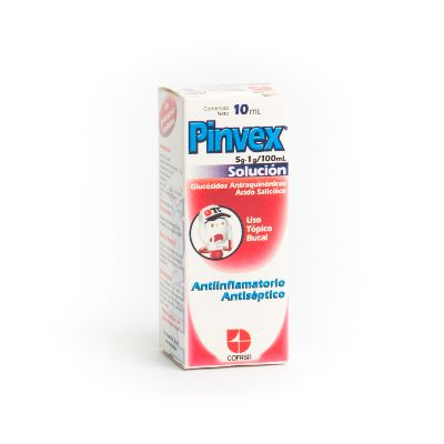 PINVEX SOLUCION TOPICA BUCAL (ACIDO SALICILICO) 1GR/100ML X 10ML (COFASA)