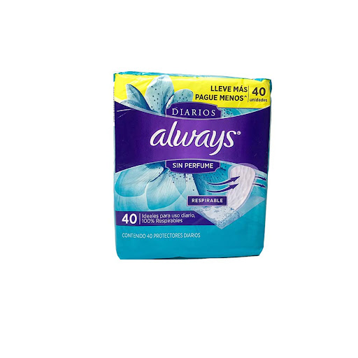 PROTECTOR DIARIO SIN PERFUME 40 UNIDADES (ALWAYS)
