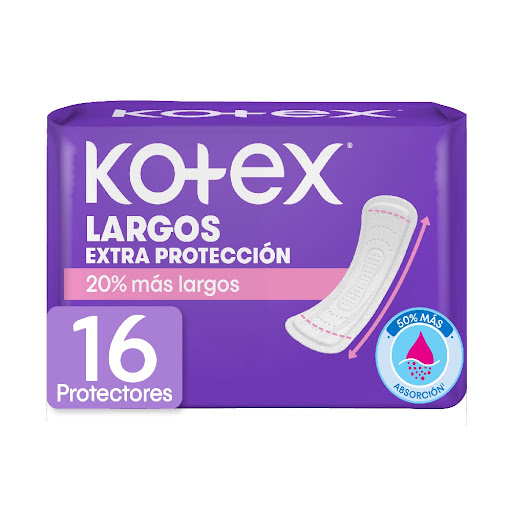 PROTECTORES DIARIOS EXTRA ABSORCION LARGOS X 16 UNIDADES (KOTEX)