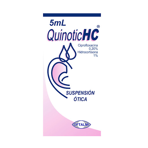 QUINOTIC HC SOLUCION OTICA (CIPROFLOXACINA - HIDROCORTISONA) 0.20%-1% X 5ML (OFTALMI)