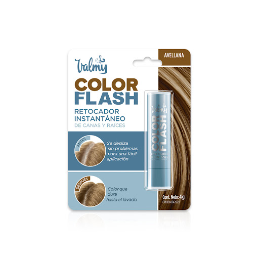RETOCADOR DE CANAS Y RAICES COLOR FLASH #05 AVELLANA 4GR (VALMY)