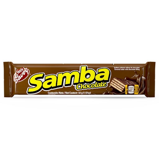 [7591016873472] SAMBA CHOCOLATE 32GR (SAVOY)