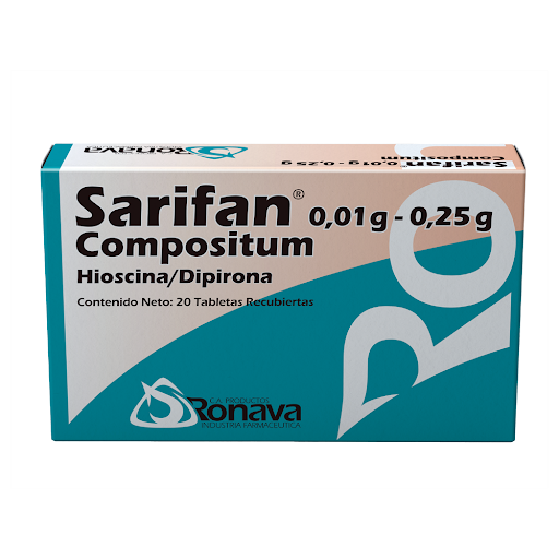SARIFAN COMPOSITUM (HIOSCINA - DIPIRONA) 0.01GR-0.25GR X 20 TABLETAS (RONAVA)